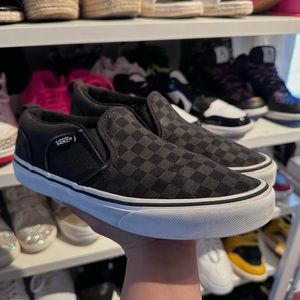 Kids Black Slip On Vans
